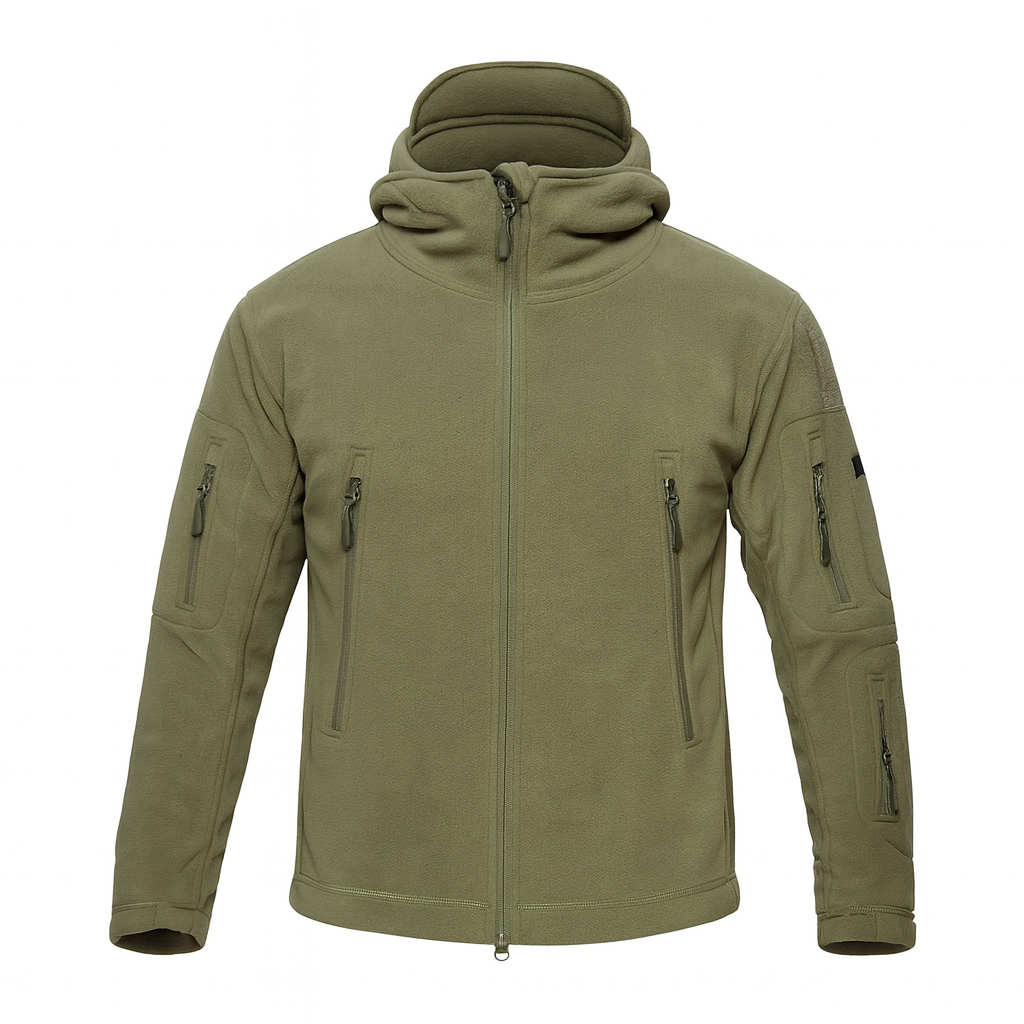 Men’s Warm Fleece Hooded Tactical Jacket – Military Style