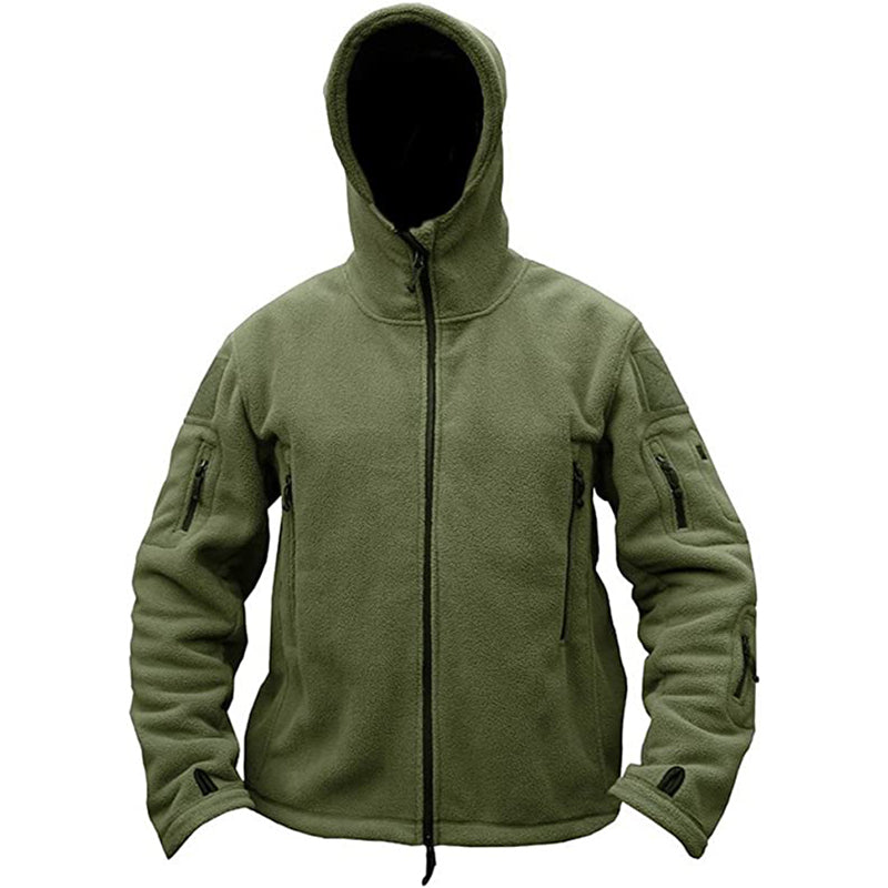 Men’s Warm Fleece Hooded Tactical Jacket – Military Style