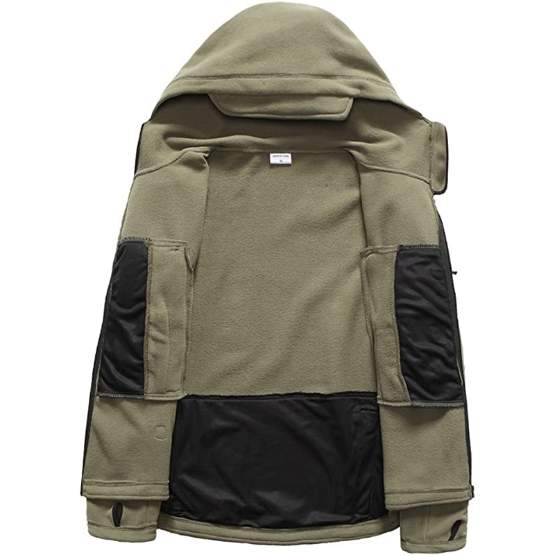 Men’s Warm Fleece Hooded Tactical Jacket – Military Style