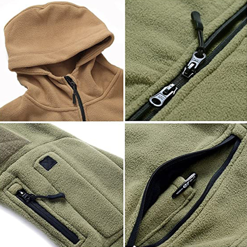 Men’s Warm Fleece Hooded Tactical Jacket – Military Style