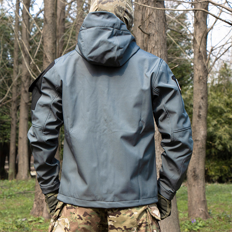 Men’s 5-in-1 Softshell Water-Resistant Tactical Outdoor Jacket
