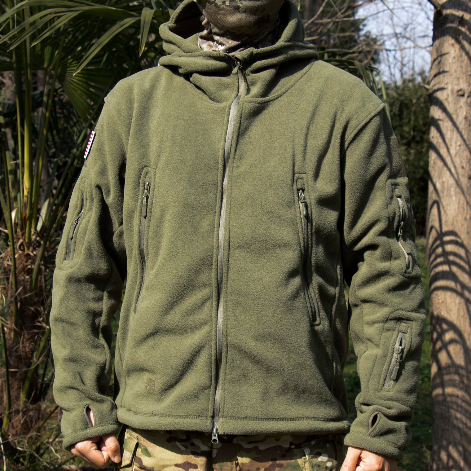 Men’s Warm Fleece Hooded Tactical Jacket – Military Style