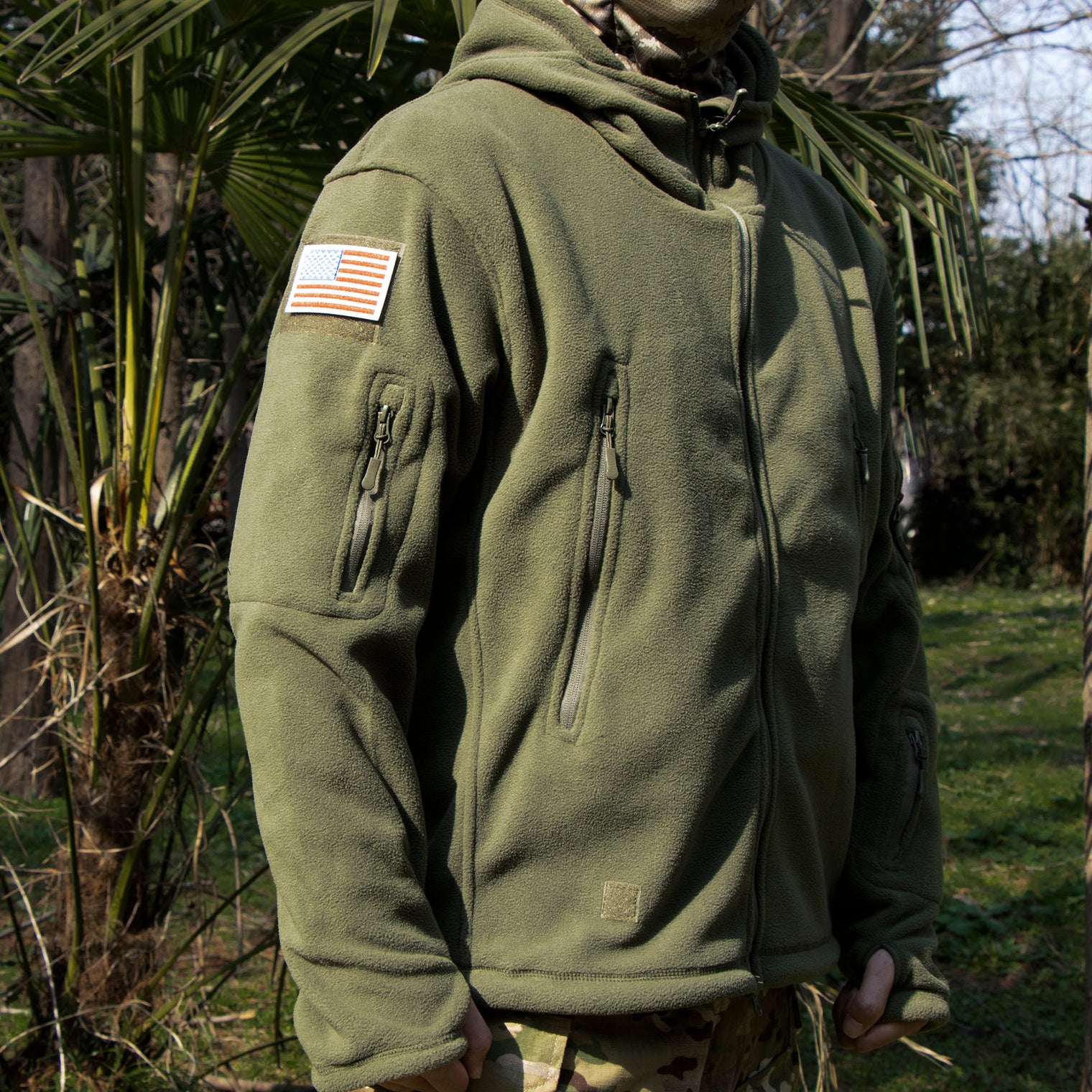 Men’s Warm Fleece Hooded Tactical Jacket – Military Style