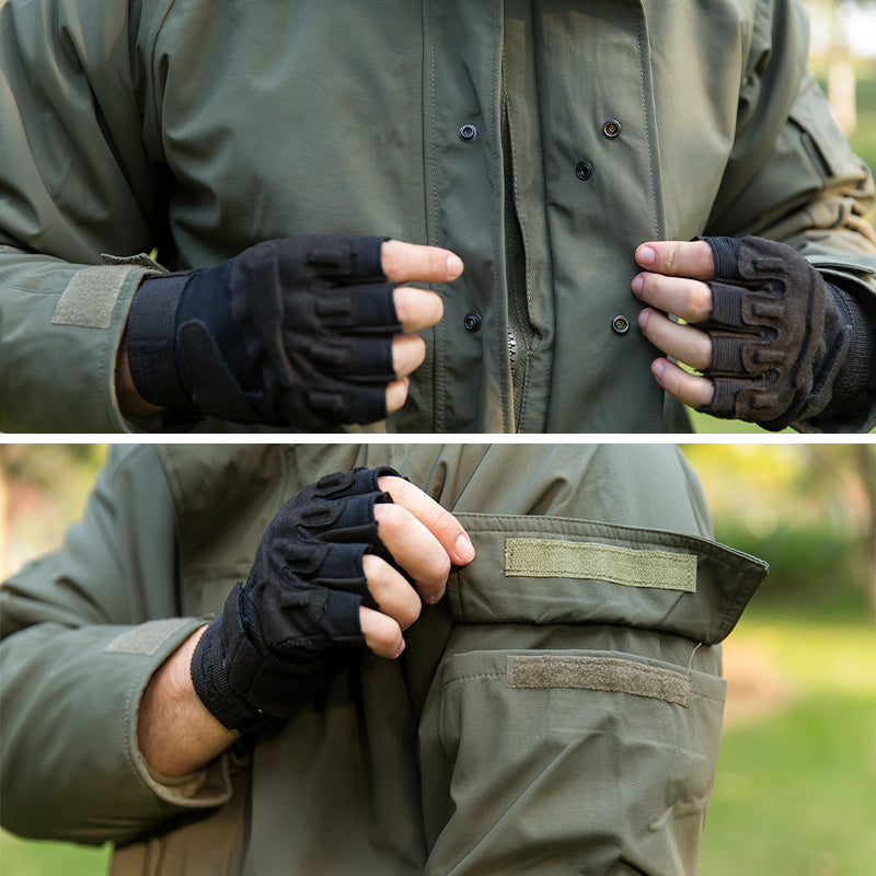 Men’s Softshell Tactical Fleece Jacket – Military Hooded Coat