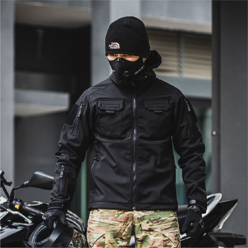 Men’s 5-in-1 Softshell Water-Resistant Tactical Outdoor Jacket