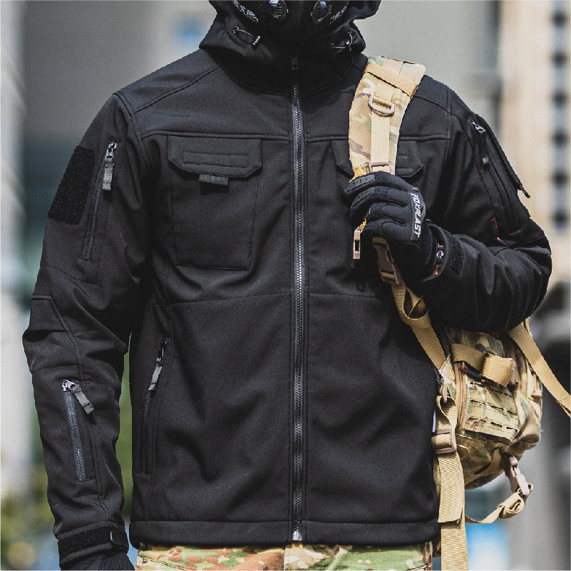 Men’s 5-in-1 Softshell Water-Resistant Tactical Outdoor Jacket