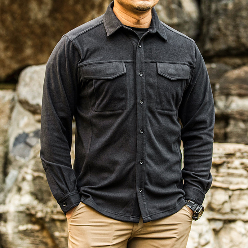 Men’s Stretch Fabric Flannel Shirt Jacket – Winter Warmth