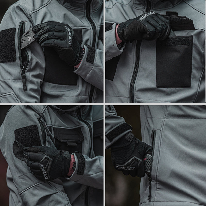Men’s 5-in-1 Softshell Water-Resistant Tactical Outdoor Jacket