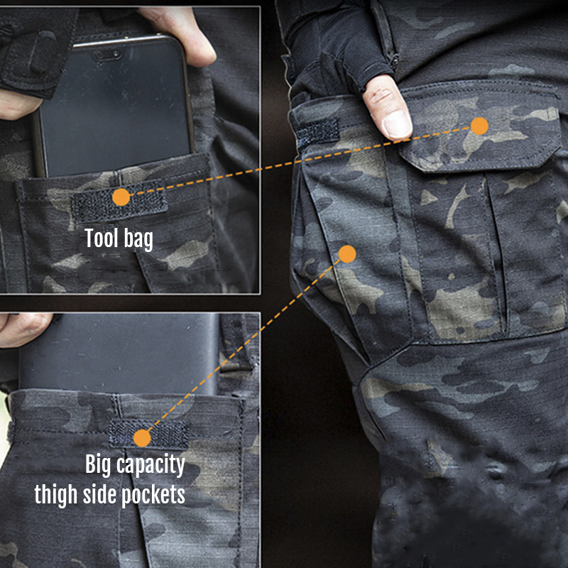 Men’s Reinforced Knee Tactical Cargo Pants – Army Green