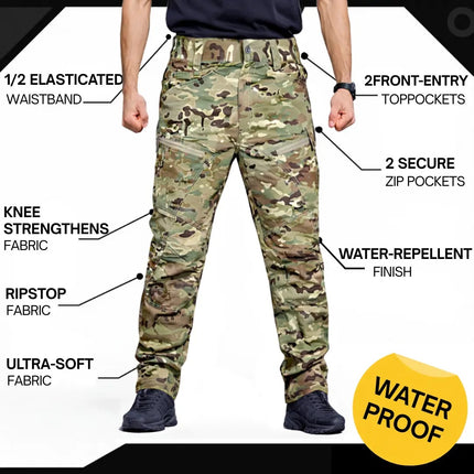 Men's Outdoor Waterproof Multicam Pants Urban Pro Stretch Tactical Pants