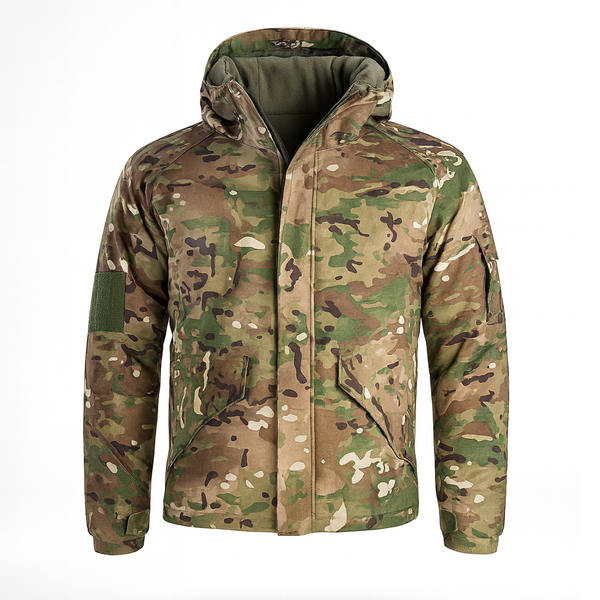 Men’s Softshell Tactical Fleece Jacket – Military Hooded Coat