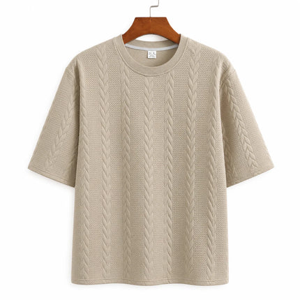 Casual Jacquard T-shirt Shorts Set