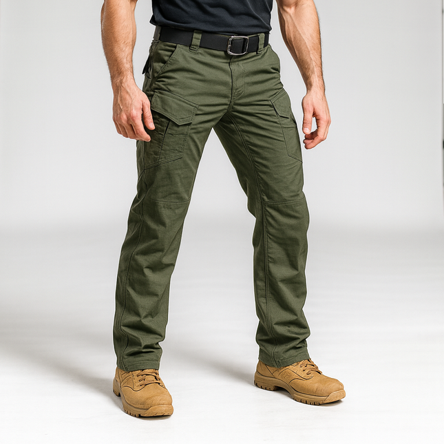 Men’s Reinforced Knee Tactical Cargo Pants – Army Green