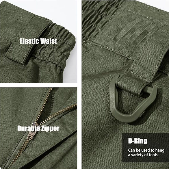 Men’s Multi-Pocket Outdoor Cargo Pants – Army Green