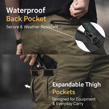 Men's Urban Cargo Pants Waterproof Ripstop Tactical Pants