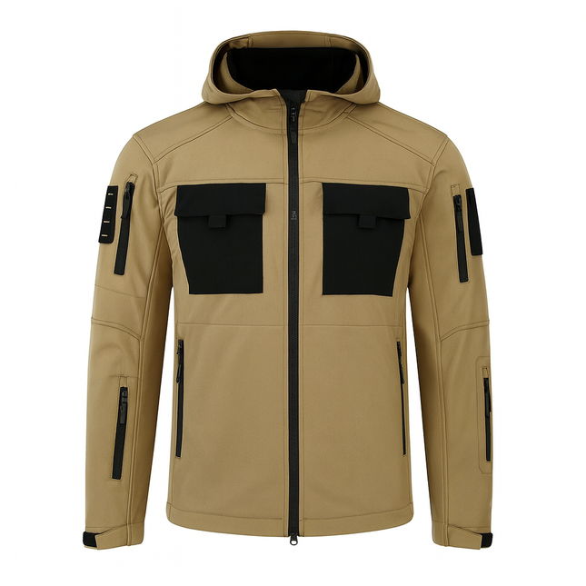 Men’s 5-in-1 Softshell Water-Resistant Tactical Outdoor Jacket