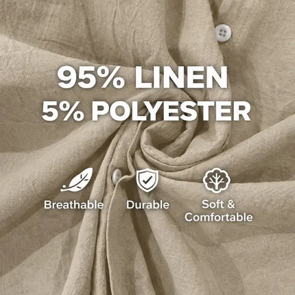 Men's Linen Cotton Blend Casual 2-Piece Set