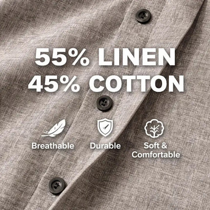 Men's Linen Cotton Blend Short Sleeve Shirt