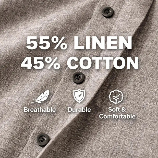 Men's Linen Cotton Blend Short Sleeve Shirt
