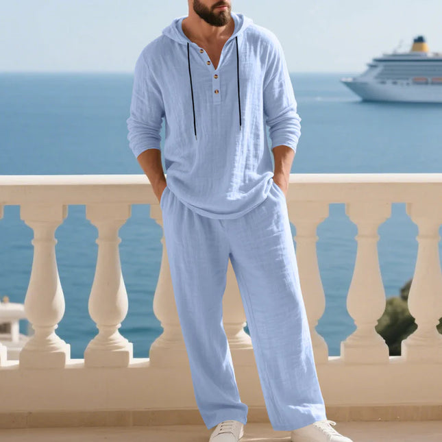 Men's Linen Cotton Soft Breathable Set