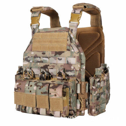 The Modular Rapid Assault Tactical Vest is a ultimate combat-ready plate carrier for all tactical situations.  The full-body MOLLE system allows you to easily add other essentials. Crafted from 1000D nylon, it offers exceptional durability, reinforced shoulder straps, and multiple patch panels for customization. 