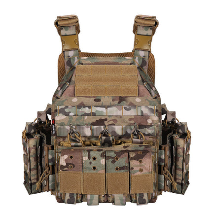 The Modular Rapid Assault Tactical Vest is a ultimate combat-ready plate carrier for all tactical situations.  The full-body MOLLE system allows you to easily add other essentials. Crafted from 1000D nylon, it offers exceptional durability, reinforced shoulder straps, and multiple patch panels for customization. 