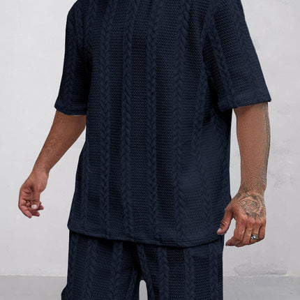 Casual Jacquard T-shirt Shorts Set