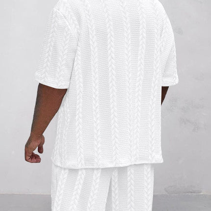 Casual Jacquard T-shirt Shorts Set