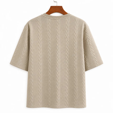 Casual Jacquard T-shirt Shorts Set