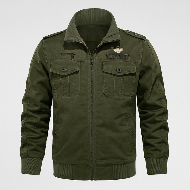 Falour Cotton Lightweight Army Winderbreaker Jacket