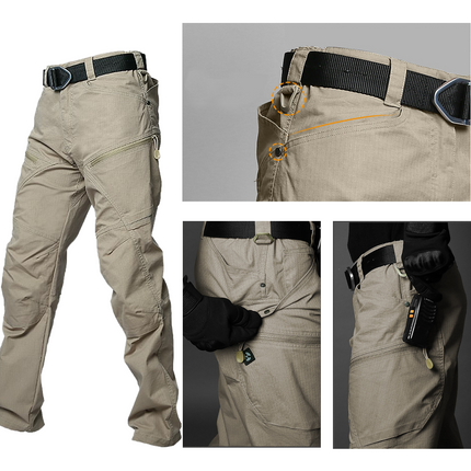 Remain dry while conquering every challenge with our Men's Urban Waterproof Ripstop Tactical Pants. These pants seamlessly combine style with exceptional waterproof protection, making them ideal for both urban exploration and outdoor adventures.