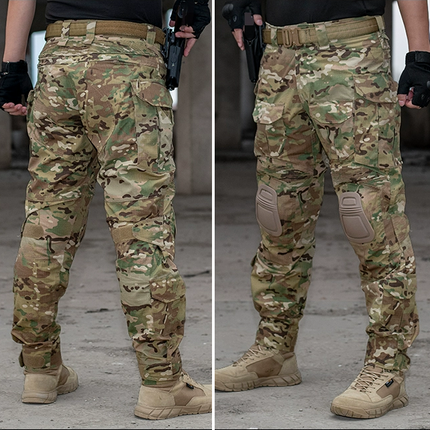 The G3 Pro Combat Tactical Pants with Knee Pads are made with Teflon-coated rip-stop fabric that's breathable and water-resistant, and feature a stretchable waistband and enhanced stitching for fluid, unhindered movements.