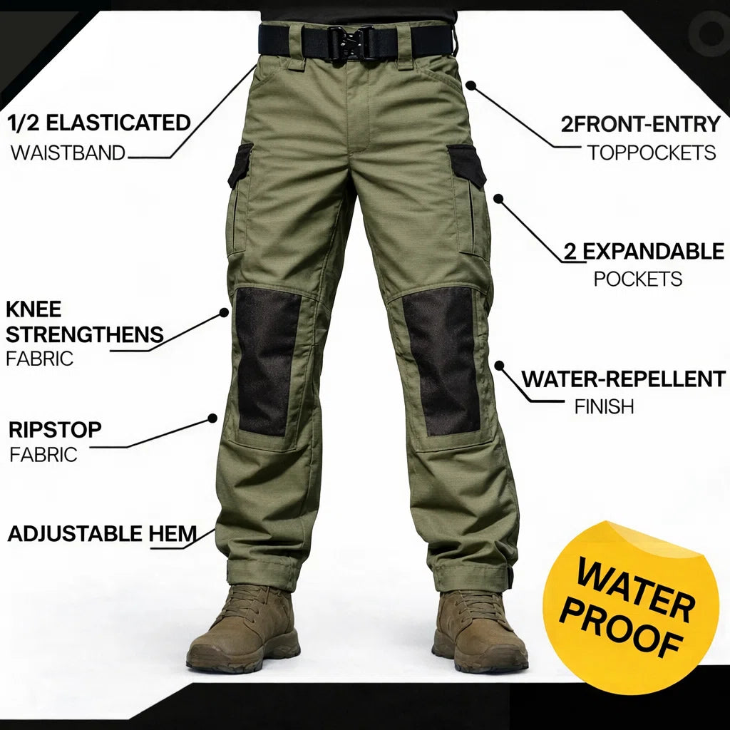 Men's Urban Cargo Pants Waterproof Ripstop Tactical Pants – Falour