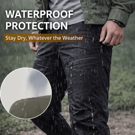 Men’s Urban Outdoor Waterproof Cargo Tactical Pants - Balck