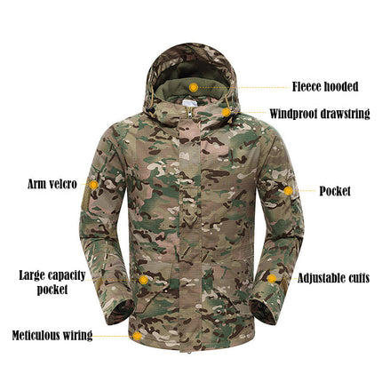 The G8 Soft Shell Tactical Jacket Coat Military Fleece Hooded. This classic jacket is built to last. You'll enjoy free range of motion thanks to a bi-swing back, and drawcord at the waist, bottom, and hood offer added protection and warmth. 