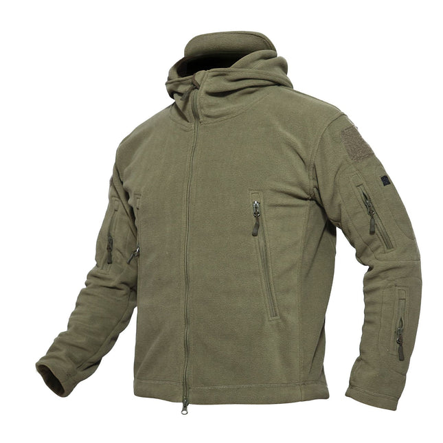 Men’s Warm Fleece Hooded Tactical Jacket – Military Style