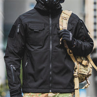 Men’s 5-in-1 Softshell Water-Resistant Tactical Outdoor Jacket