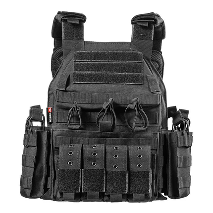 The Modular Rapid Assault Tactical Vest is a ultimate combat-ready plate carrier for all tactical situations.  The full-body MOLLE system allows you to easily add other essentials. Crafted from 1000D nylon, it offers exceptional durability, reinforced shoulder straps, and multiple patch panels for customization. 
